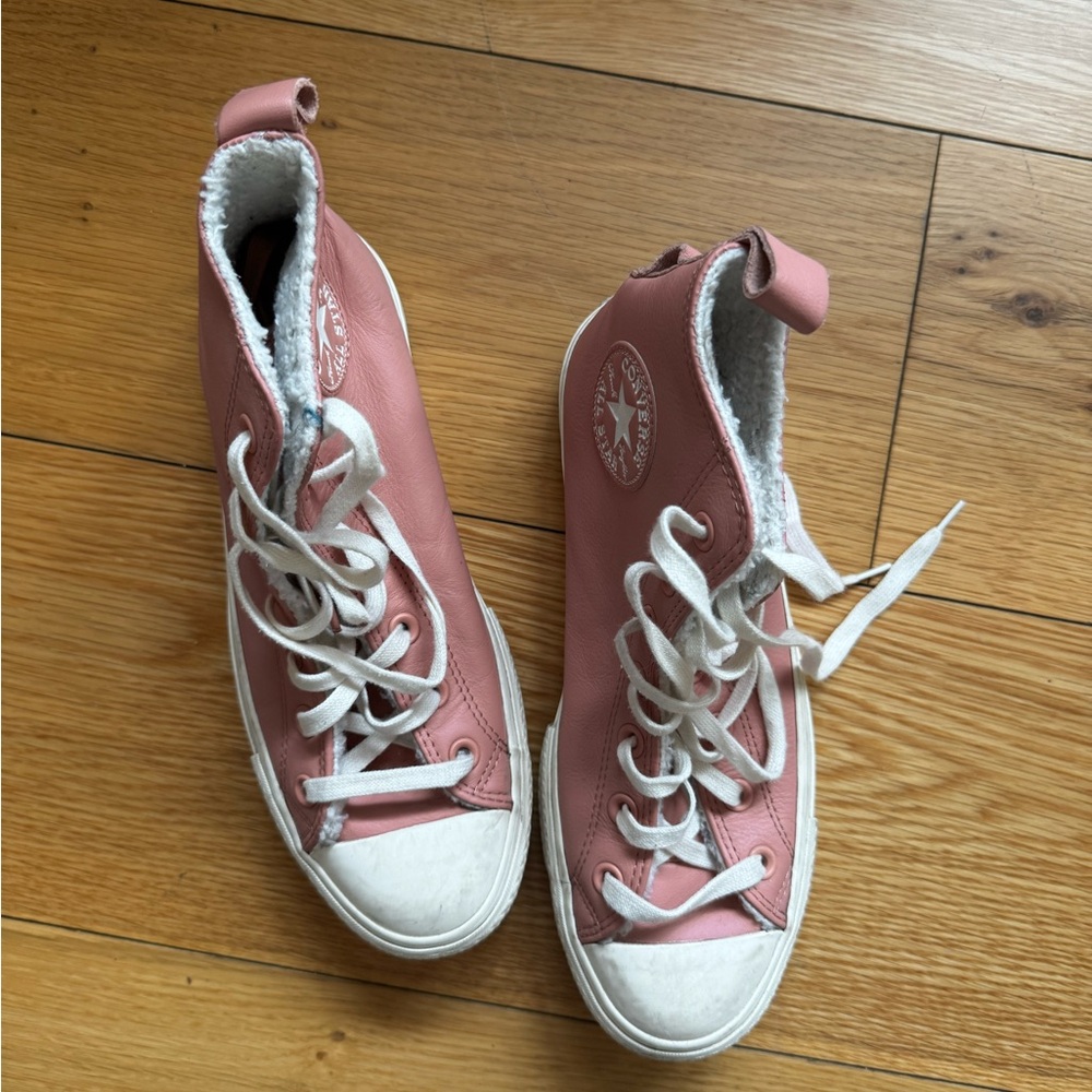 Converse Pink High-Top Sneakers with White Accents - Picture 7 of 7